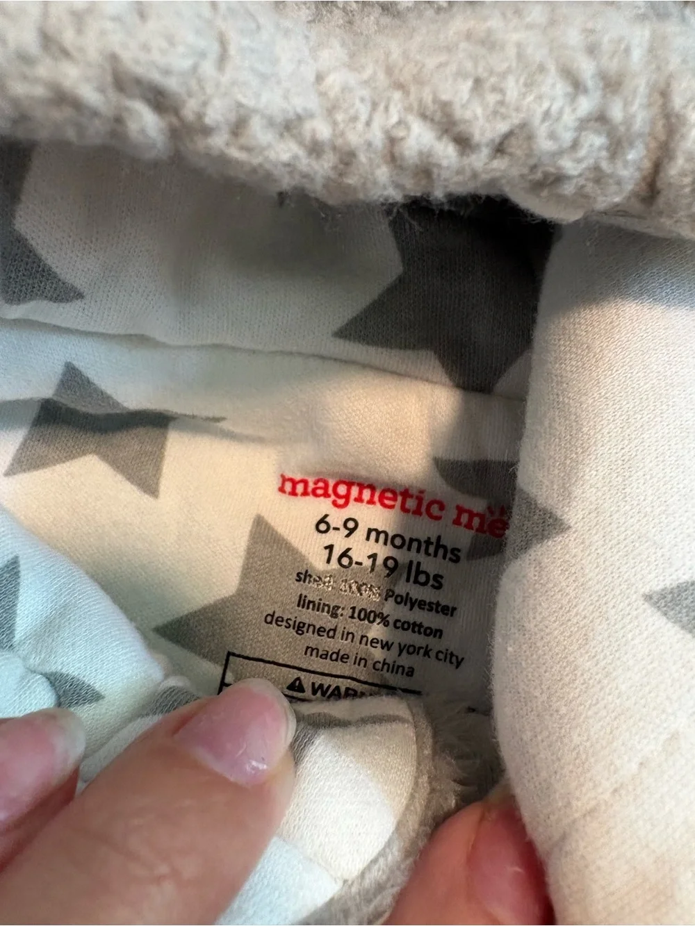 Magnetic me teddy bear coat 6-9 months